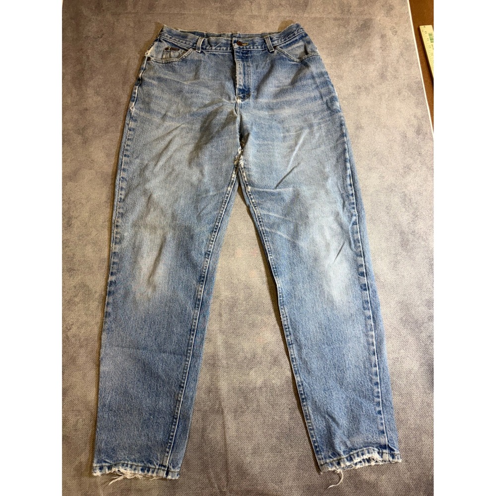 Distressed Riders by Lee Relaxed Fit Light Wash Denim Jeans Mens
 32x32
